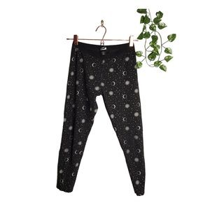 Route 66 | Black mid rise moon and stars leggings •